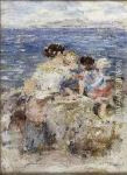 Watching The Boats Oil Painting - William McTaggart