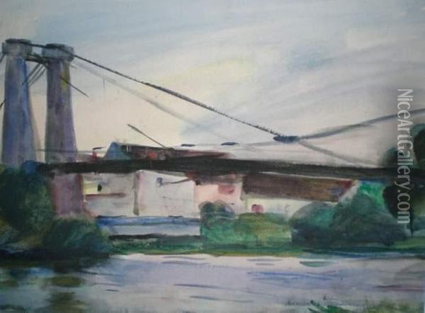 Pont Sur Le Rhone Oil Painting - Henri Ottmann