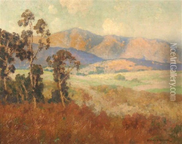 California Landscape With Distant Mountains Oil Painting - Maurice Braun