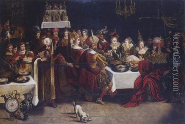 Le Banquet De Cresus Oil Painting - Hieronymus Francken the Younger