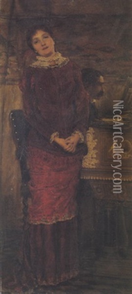 Portrait Of Dr Felix And Mrs Augusta Redeker Semon Oil Painting - Sir Lawrence Alma-Tadema
