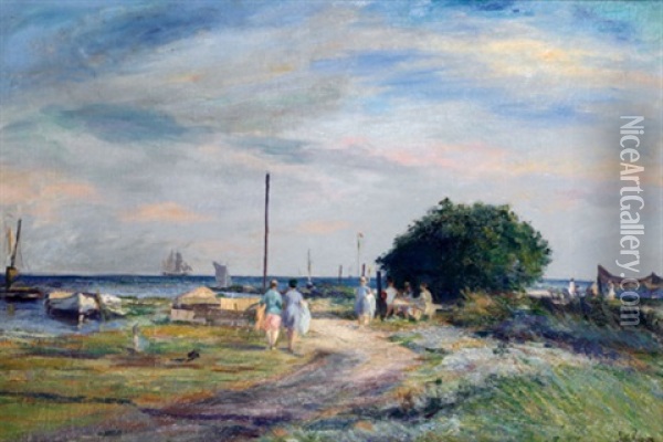 Bord De Mer Oil Painting - Sally Nikolai Philipsen
