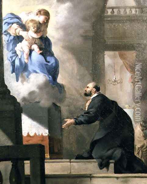 The Vision of St. Ignatius Oil Painting - Sebastien Bourdon