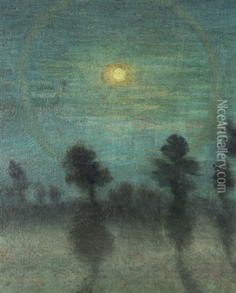 Paysage De Pleine Lune Oil Painting - Leo Gausson
