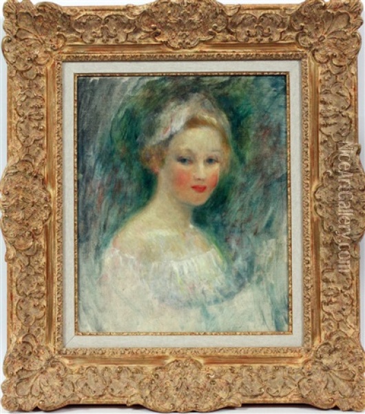 Portrait Of A Young Girl Oil Painting - Abel Faivre