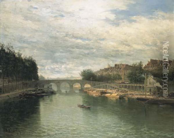 L'ile Saint-louis Et Le Pont Marie Depuis Le Quai Henri Iv Oil Painting - Frank Myers Boggs