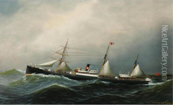 The Devon At Sea Oil Painting - Antonio Nicolo Gasparo Jacobsen