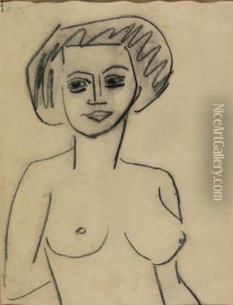 Busto Di Ragazza Oil Painting - Ernst Ludwig Kirchner