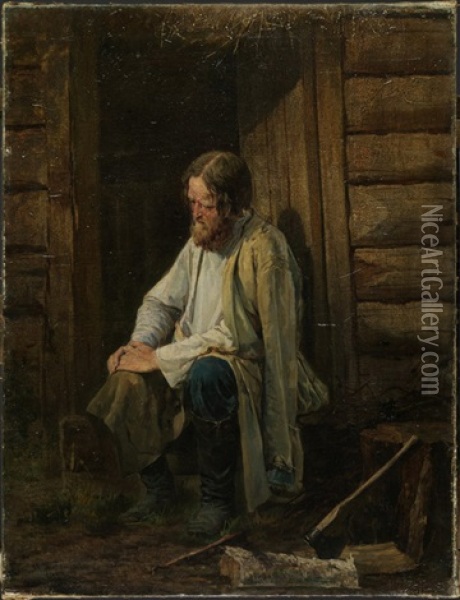 Alter Mann Oil Painting - Vasili Andreevich Golynskij