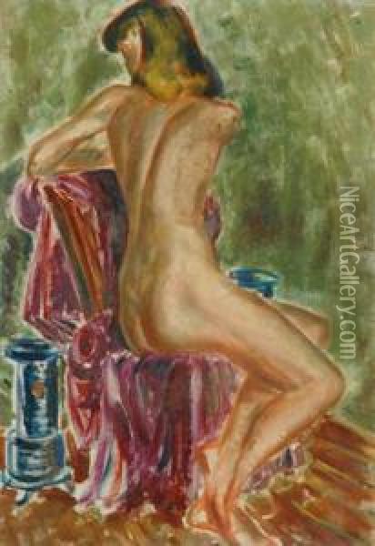 Seated Nude Oil Painting - Arthur George Bell