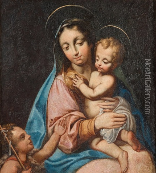 The Madonna With The Child Oil Painting - Giulio Cesare Procaccini