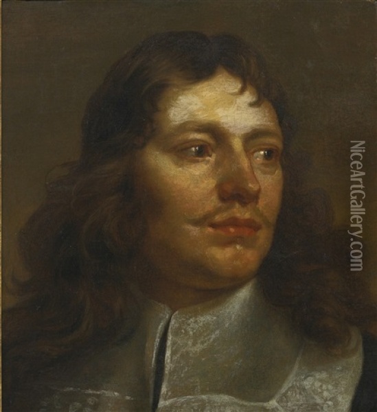 Portrait Of A Man, Head And Shoulders Oil Painting - Jan Cossiers