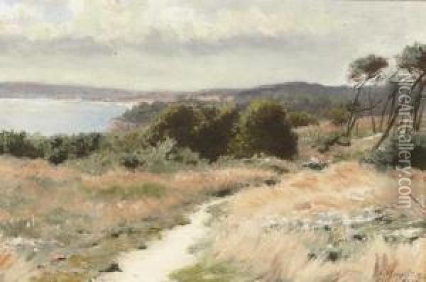 West Cliff Looking Towards The Entrance To Poole Harbour Oil Painting - James Hayllar