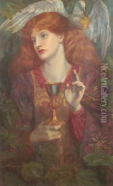 The Holy Grail Oil Painting - Dante Gabriel Rossetti