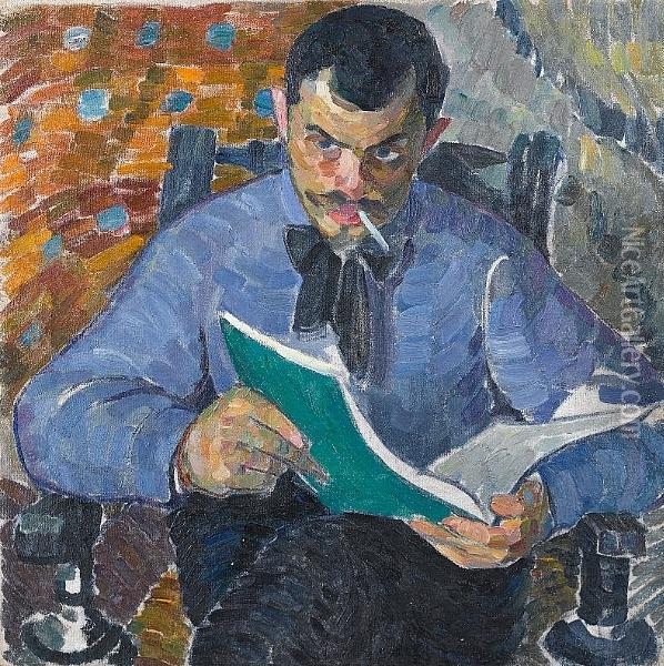Portrait Of An Actor Oil Painting - Alexander Konstantinovich Bogomazov