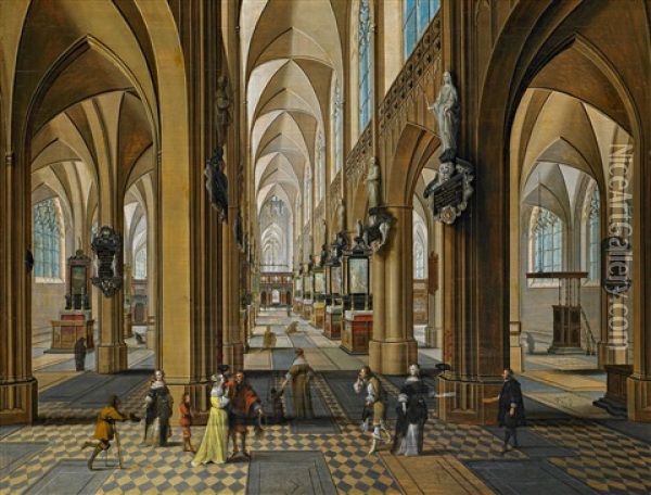 Im Inneren Der Liebfrauenkirche In Antwerpen Oil Painting - Peeter Neeffs the Younger