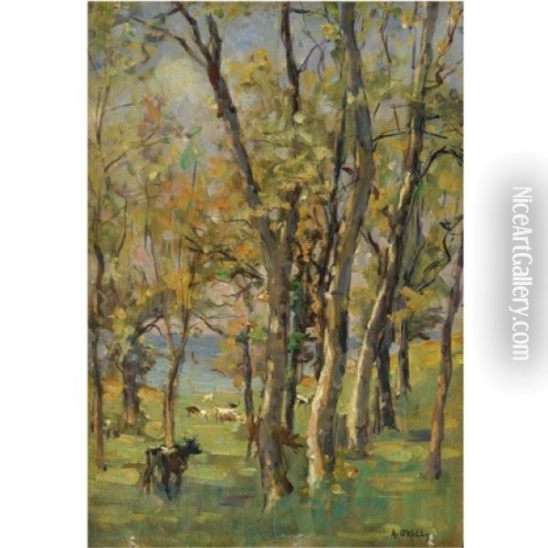 Trees Oil Painting - Aloysius C. O'Kelly