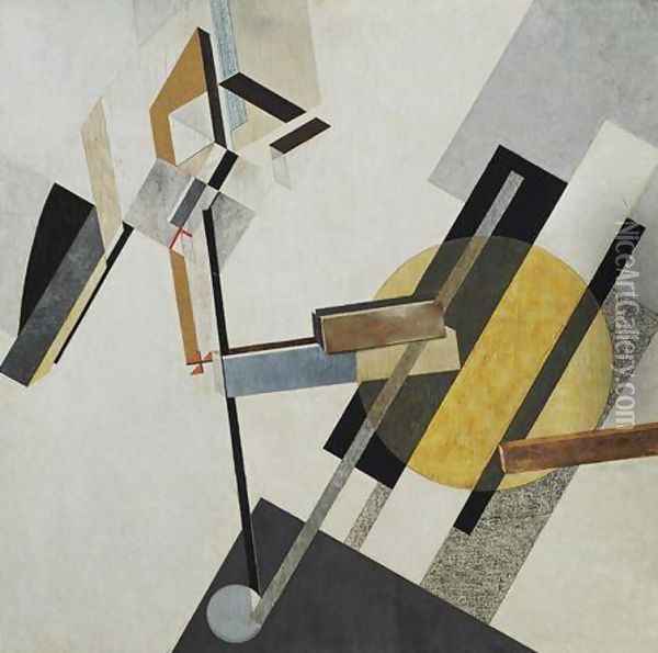 Proun 19D Oil Painting - Eliezer Markowich Lissitzky