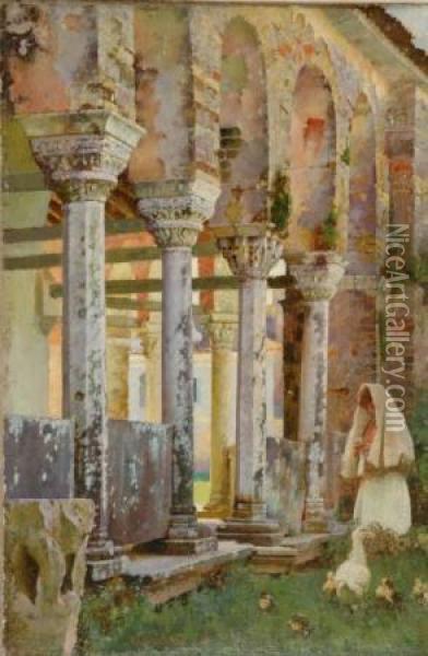 Among The Ruins Oil Painting - William Logsdail