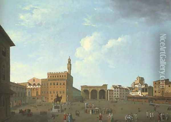 View of the Piazza della Signoria, Florence 2 Oil Painting - Thomas Patch