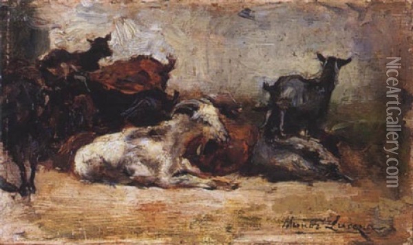 Cabras Oil Painting - Tomas Munoz Lucena