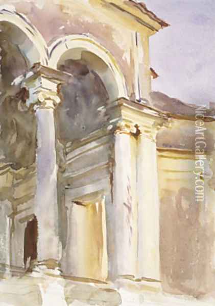 Loggia, Villa Giulia Rome ca 1907 Oil Painting - John Singer Sargent