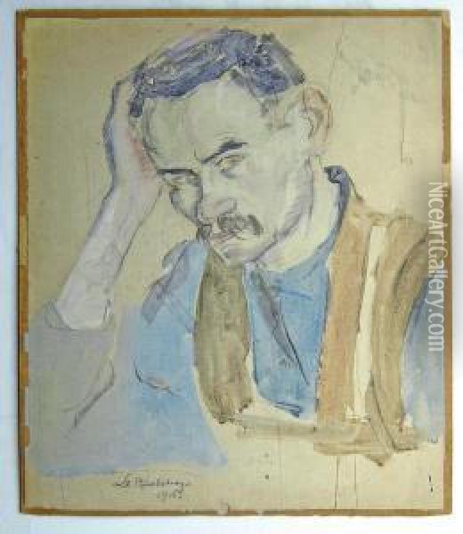 Portret Ojca Oil Painting - Leonard Pekalski
