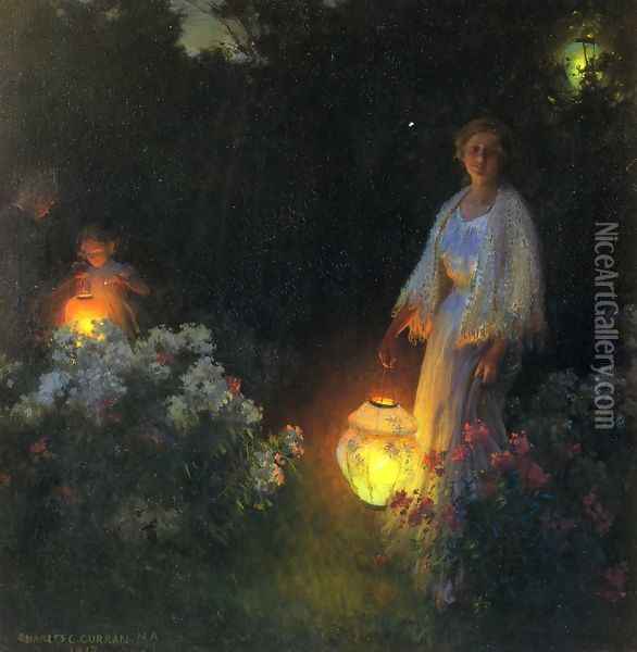The Lanterns Oil Painting - Charles Curran