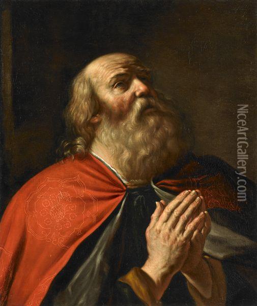 Le Roi David En Priere Oil Painting - Guercino
