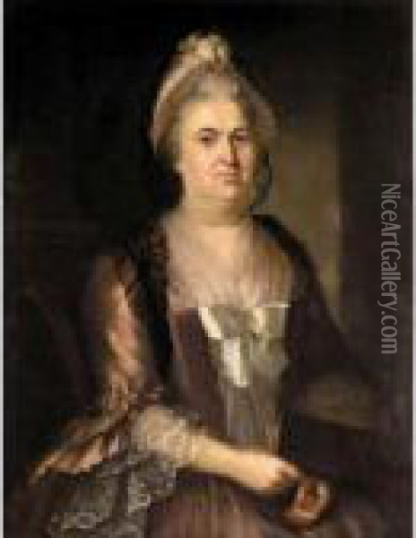 Portrait Of Lady Turner Oil Painting - Mason Chamberlin
