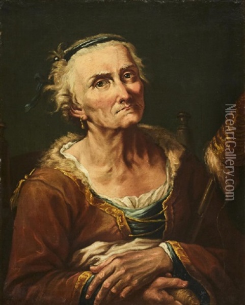 Portrait Of A Woman Oil Painting - Giuseppe Nogari
