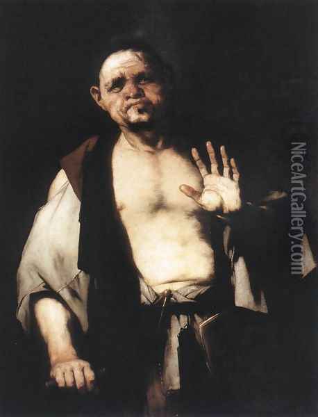The Philosopher Cratetes c. 1650 Oil Painting - Luca Giordano