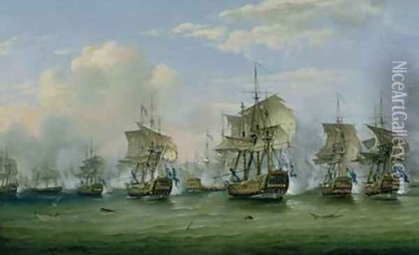 The Battle of Dogger Bank 1781 Oil Painting - Thomas Luny