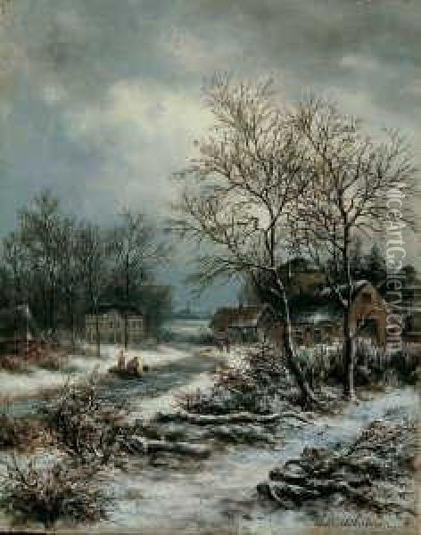 Winterlandschaft. Oil Painting - Leon Schulman