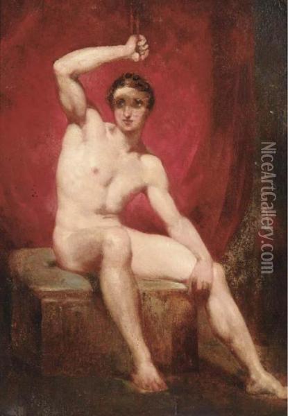 A Male Nude Study Oil Painting - William Etty