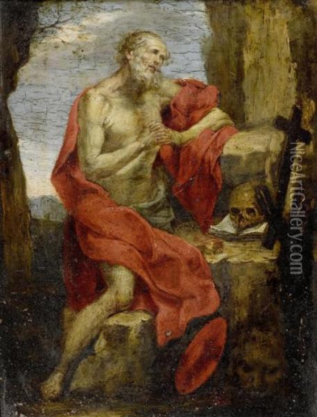 Saint Hieronymus Oil Painting - Charles Mellin