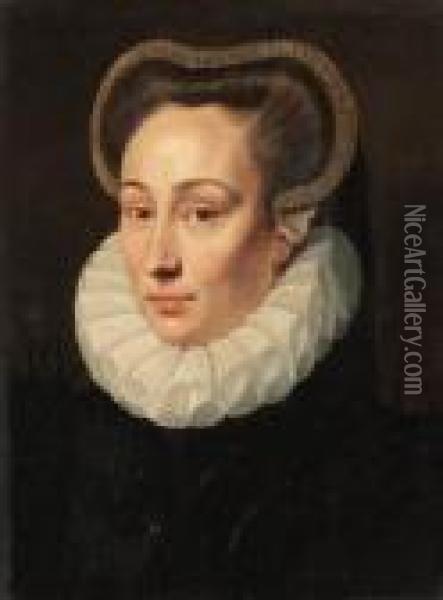 Portrait Of A Lady Oil Painting - Adriaen Thomasz Ii Key
