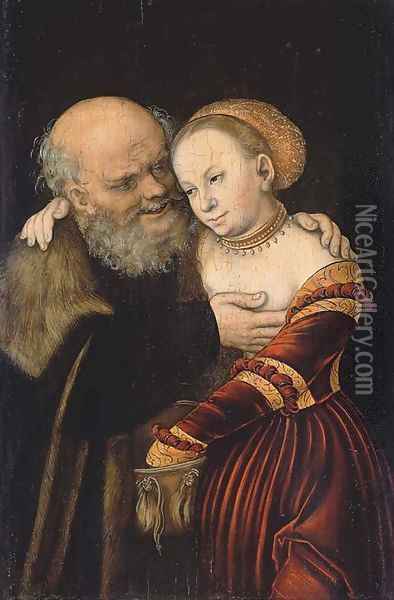 The Ill-matched Lovers Oil Painting - Lucas The Younger Cranach