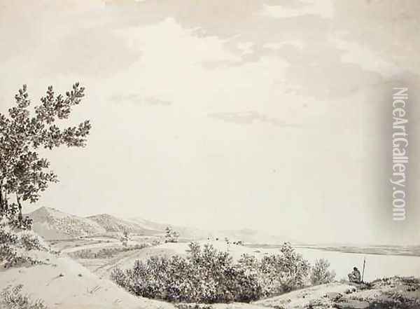 View of the Rajmahal Hills with a Sentenial in the Foreground Oil Painting - William Hodges