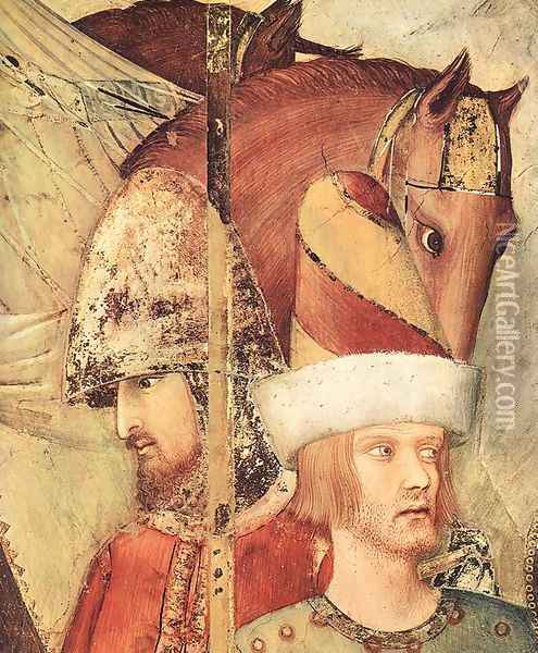 Saint Martin Renounces his Weapons (detail-1) 1312-17 Oil Painting - Louis de Silvestre