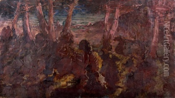 Dans Les Bois Oil Painting - Konstantin Kuznetsov