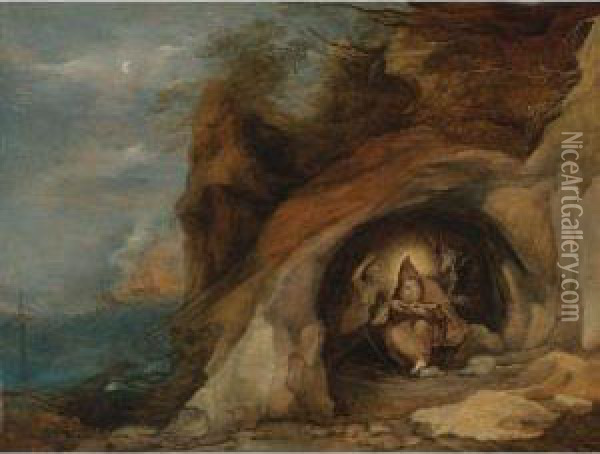 Landscape With Temptation Of St. Anthony Oil Painting - Daniel Seghers
