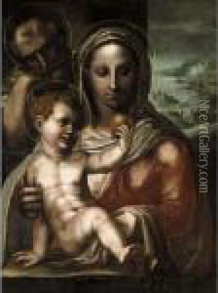 The Holy Family Oil Painting - Sodoma