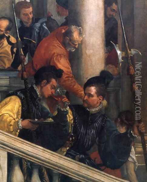 Feast in the House of Levi (detail) 6 Oil Painting - Paolo Veronese (Caliari)