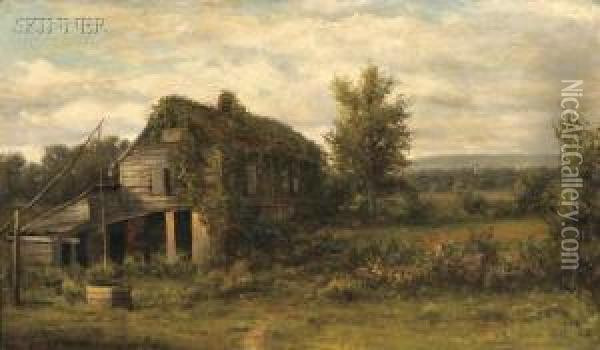 The Old Cottage Oil Painting - Jonathan Bradley Morse