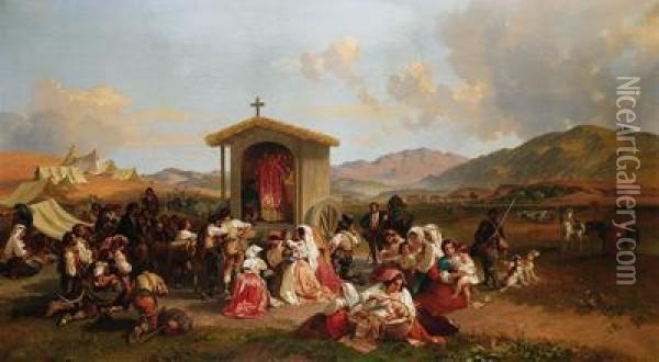 Mass For The Reapers Oil Painting - Penry Williams