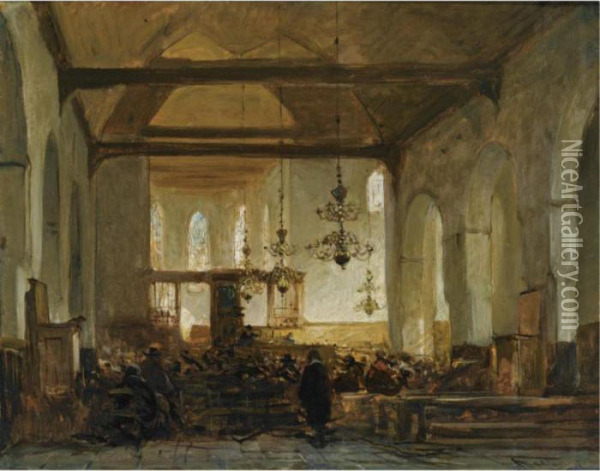 The Geerte Church, Utrecht Oil Painting - Johannes Bosboom