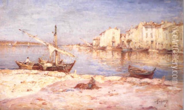 Petit Port Mediterraneen Oil Painting - Henri Malfroy-Savigny