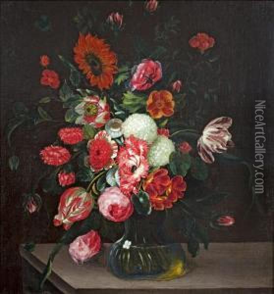 Blumenstillleben Oil Painting - Rachel Ruysch