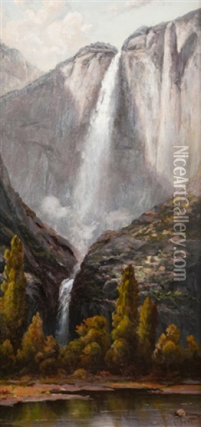 Yosemite Falls Oil Painting - Harry Cassie Best
